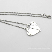 Hot Sale Silver Metal Broken Heart Chain Necklace